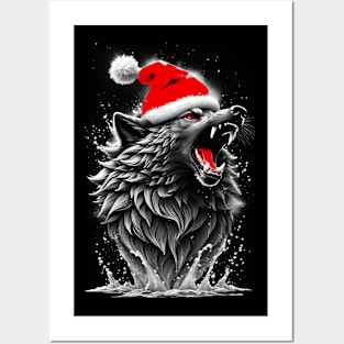 Santa Wolf Posters and Art